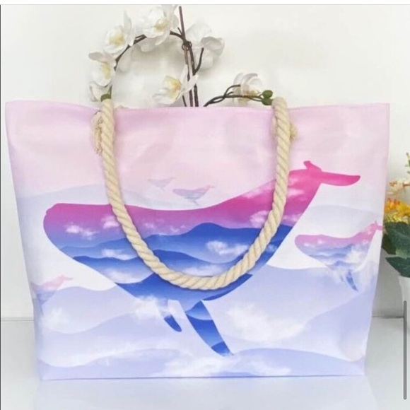 LAST ONE: Ombré ocean life beach tote bag - Picture 8 of 12